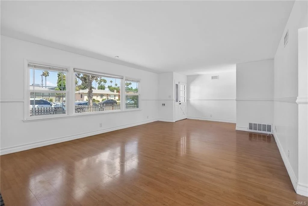 Spacious living room inside the Euclid Court home